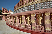 Myanmar - Sagaing, Sitagu International Buddhist Academy with the architecture inspired by the stupa at Sanchi. 